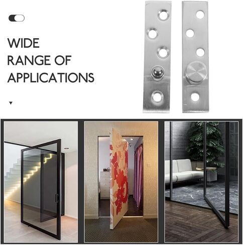 BESTYASH 2 Pairs of Stainless Metal Full Rotation Pivot Door Hinges Medium Offset Concealed Wood Door Hinges Pack Brushed Silver Finish Industrial Hardware for Folding in Kuwait