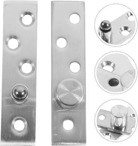 BESTYASH 2 Pairs of Stainless Metal Full Rotation Pivot Door Hinges Medium Offset Concealed Wood Door Hinges Pack Brushed Silver Finish Industrial Hardware for Folding in Kuwait