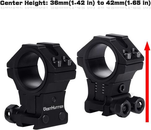 WestHunter Optics Adjustable Height Dovetail Scope Rings, 1 Inch 30 mm Precision Scope Mount | 6 Colors in Saudi Arabia