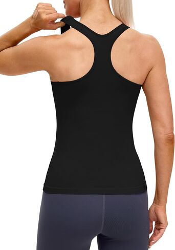 قمصان بدون أكمام للتمرين من MathCat Racerback للنساء، قمصان قصيرة مبطنة لليوجا الرياضية مع حمالة صدر مدمجة in Kuwait
