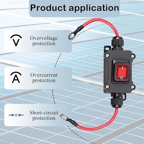 مفتاح مضمّن DC 12-24V، مفتاح أسلاك DPST مزدوج الجوانب IP67 مقاوم للماء 25A زر تشغيل وإيقاف سلك الطاقة، مناسب للدراجات النارية والسفن والشاحنات وجميع مركبات التضاريس والوصلات الكهربائية in Kuwait