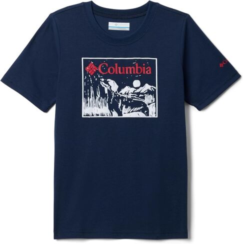 Columbia Youth La Poudre Pass Short Sleeve T-Shirt, Collegiate Navy/Furry Friend, XX-Small in Saudi Arabia
