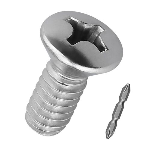 1/4-20 x 1-3/4" Oval Head Machine Screws 25pcs, 18-8 (304) Stainless Steel Phillips Drive Wall Plate Screws, Fayeploo (with Bit) in Kuwait