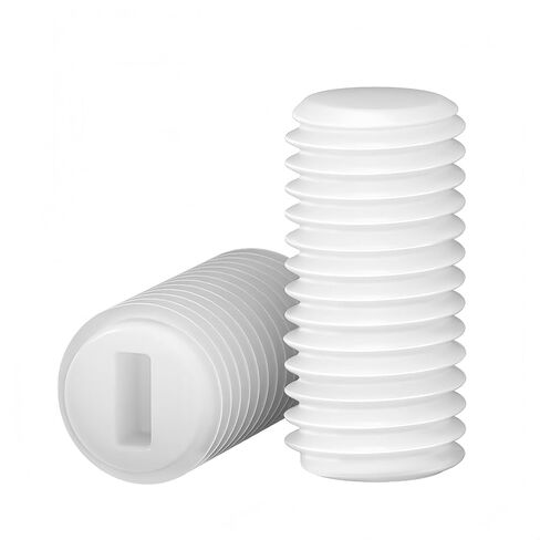 NACX M6 x 8mm Nylon Slotted Set Screws, White Plastic Grub Screws Non-Conductive Threaded Fasteners for Electronics, Machinery, and DIY Projects, 100PCS in Saudi Arabia