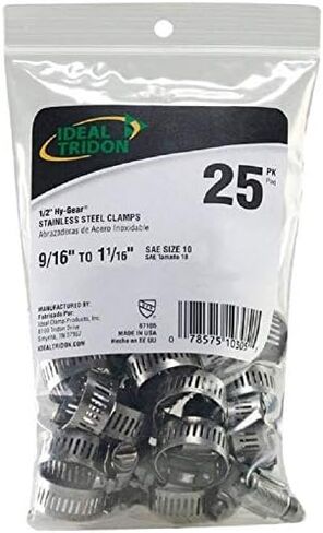 Ideal Tridon 64010h 25/Bag Hose Clamps, Stainless Steel in Kuwait