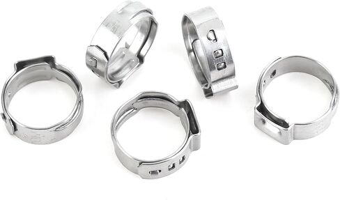 52 Pieces 15.3-18.5mm Single Ear Hose Clamps, 304 Stainless Steel in Kuwait