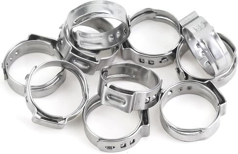 52 Pieces 15.3-18.5mm Single Ear Hose Clamps, 304 Stainless Steel in Kuwait