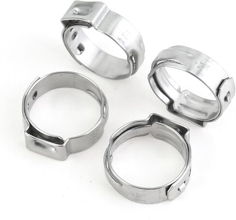 52 Pieces 15.3-18.5mm Single Ear Hose Clamps, 304 Stainless Steel in Kuwait