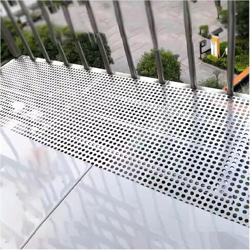 Stainless Steel 304 Perforated Sheet - 10mm Holes, 40x100 cm, Decorative Metal Grilles for Balcony Safety, Anti-Fall Solution, Stylish Protection for Outdoor Spaces in Kuwait