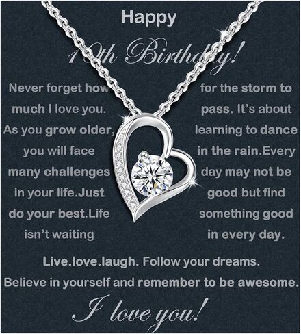 10 هدايا عيد ميلاد للفتيات 925 الفضة الاسترليني أفكار هدية القلادة in Kuwait