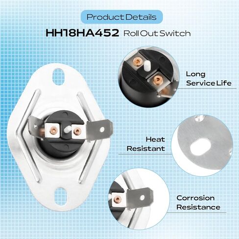 HH18HA452 مفتاح التشغيل للفرن الناقل، بديل لمفتاح حد فرن براينت HH18HA252، 95-320156، رقم جزء مفتاح تشغيل اللهب 4349806 in Saudi Arabia