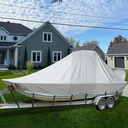 غطاء قارب Wake Tower، غطاء قارب مقاوم للماء شديد التحمل 900D+600D مع برج، يناسب قارب V Hull مع برج التزلج/لوح التزلج 21-23 قدم، أسود in Kuwait