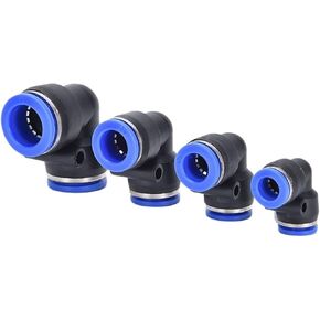 PV90 Degree Right Angle Plastic Bending Quick Plugs Air Tube Pneumatic Component Joint -4/6/8/10/12/14/16 1Pcs(PV12) in Kuwait