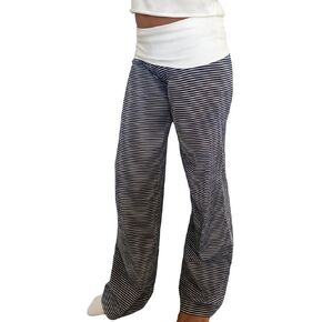 سراويل يوجا مخططة للنساء من LILTWIST Y2k سراويل يوجا منخفضة الارتفاع سراويل صالة قيعان ملونة واسعة الساق مضيئة سراويل رياضية in Kuwait