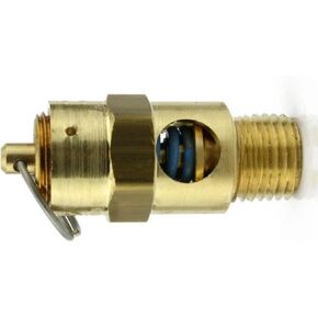 25035 صمام تخفيف ضغط أمان ضاغط الهواء - لاستبدال أجزاء ضاغط الهواء Conrader - صمام إيقاف الخزان - 1/4 بوصة NPT 35 PSI 39 SCFM طول الصمام: 1-3/4 بوصة نحاس صلب in Kuwait