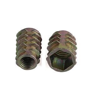 Qinlu-غسالات M4 M5 M6 M8 M10 سبائك الزنك الخشب إدراج الجوز عرافة محرك رئيس الأثاث المكسرات طول 8 مم إلى 25 مم 10-100 قطعة، لإصلاح المصانع (10 قطع، M6X18) in Kuwait