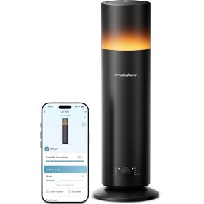 Waterless Essential Oil Diffuser, Smart Scent Diffuser with Nightlight, Smart Schedules, Up to 1100 sq ft, App Control Cold Air Scent Diffuser Oil Machine for Home Large Room and Commercial Use, Black in Kuwait