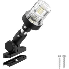 6 Inches Pontoon Stern Light Bimini Mount, Bimini Light for Pontoon Boat LED Waterproof IP67, 3NM Boat Anchor Lights LED Marine Folding Rear White Navigation Running Lights for Night in Kuwait