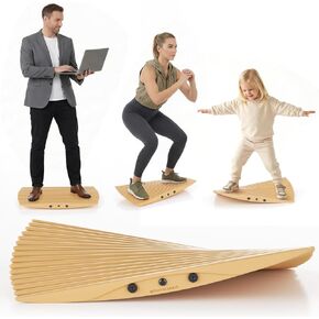 360° Wobble Balance Board for Standing Desk，Anti-Fatigue Rocker Board to Improve Focus, Burn Calories & Simulate Surfing & Skateboarding at Home or Office，Also Foot Strengthener & Stretcher for Plantar Fasciitis Relief. in Kuwait