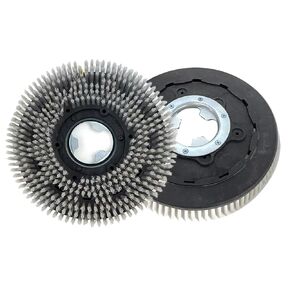 فرشاة تنظيف دوارة تجارية عالمية قطعة واحدة بقطر 15 بوصة تناسب ماكينة تنظيف الأرضيات مقاس 15 بوصة - فرشاة متوسطة (38 سم) باللون الأبيض in Kuwait