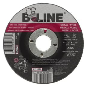 4-1/2 X 1/8 B-LINE T27 Combo Wheel A30S 7/8 A.H. - 1 Each in Saudi Arabia
