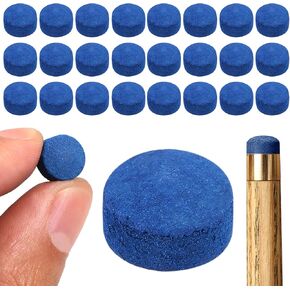 25 عبوة من أطراف عصا حمام السباحة مقاس 13 مم - مجموعة بديلة من الجلد الصلب الفاخر لحمام السباحة والسنوكر والبلياردو، تتضمن صندوق تخزين - طقم أداء وإصلاح دقيق لتاكو دي بيلار، أزرق in Kuwait