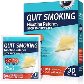 Step 3 Nicotine Patches 7mg - 30 Count Gradual Reduction System, Transdermal Quit Smoking Aid with Natural Botanicals, Stop Smoking Patches That Work | Parches de Nicotina in Saudi Arabia