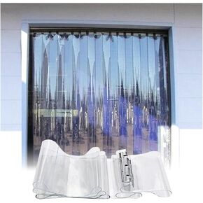 مجموعة ستائر شريطية من الفينيل للأبواب التجارية - شرائط بلاستيكية شفافة للتحكم في درجة الحرارة، وإدارة الوصول في المجمدات والمبردات والمستودعات، موفرة للطاقة، متينة، سهلة التركيب in Kuwait