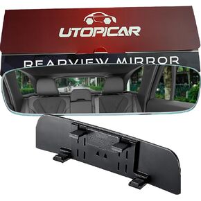 Universal Car Rear View Mirror - Truly Frameless Clip-On Wide Angle & Panoramic Rearview - Easy Mount Curved Blind Spot Mirror for Car or Truck in Kuwait