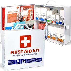 EVERLIT CARE 2-Shelf OSHA-Compliant First Aid Kit, ANSI Class A 50 Person Emergency First Aid Cabinet for Buiness, Job Site, Industrial Manufacturing Facility, Restaurant, and Kitchen in Kuwait