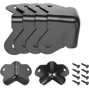 MECCANIXITY 8 قطع من واقي زوايا خزانة مكبر الصوت 46 × 46 × 30 مم معدن قابل للتكديس واقي زاوية التفاف حماية صندوق الحافة مع 16 قطعة برغي تثبيت لحالة الصوت DJ المرحلة in Kuwait