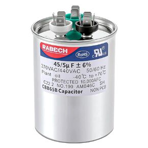 45/5 فائق التوهج 45/5MFD AC مكثف CBB65B 45 5 فائق التوهج MFD 45 + 5 فائق التوهج 370 فولت/440 فولت تشغيل مزدوج مستدير مكثفات A/C ± 6% 370VAC 440VAC لمكيف الهواء in Kuwait