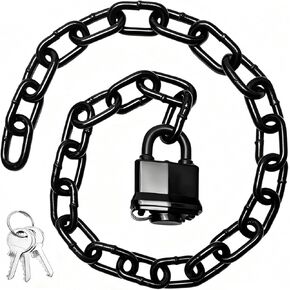 قفل سلسلة مقاوم للطقس - قفل مطور عالي التحمل مع سلسلة بوابة، قفل أمان مضاد للسرقة مع غطاء قفل للدراجات، البوابة، الأسوار، أبواب الفناء الخلفي، الدراجات النارية (سلسلة + قفل) in Kuwait