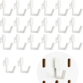 20 Pcs Plastic Pegboard Hooks Compatible with IKEA Skadis Pegboard Accessories, Hook Organizer Accessories Compatible with IKEA Pegboard Hooks for Home Office Indoor Supply (White) in Kuwait