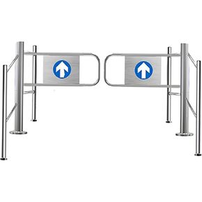 بوابة أمان من الفولاذ المقاوم للصدأ تغلق تلقائيًا - بوابة متأرجحة للسوبر ماركت مع حاجز حماية، 140 سم (55.1 بوصة) للوصول الآمن للاستيراد/التصدير in Kuwait
