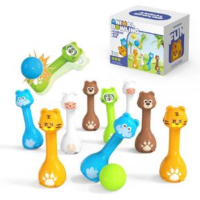 مجموعة البولينج للأطفال من عمر 2 إلى 5 سنوات، لعبة لعبة البولينج الداخلية لمدة 3 4 سنوات، 10 دبابيس بولينج بلاستيكية، 2 كرة بولينج، مجموعة بولينج للأطفال الصغار، هدايا عيد ميلاد للأولاد والبنات من عمر 2 3 4 5 سنوات in Kuwait