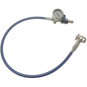 Nitrogen Shock Fill Kit 600 PSI Pressure Gauge, 2 Foot Hose, No Loss Air Chuck and Pressure Relief Valve, Strut Service Valve Adapter, Made in The USA in Kuwait