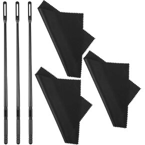 3 مجموعات من أدوات تنظيف الفلوت، وقضيب وقماش شفاف للفلوت، وملحقات تلميع وتنظيف الآلات الموسيقية، ومسحات نظيفة، وقماش تنظيف المزامير لأدوات صيانة المزامير (أسود) in Kuwait