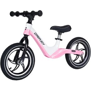12" Balance Bike for Kids 3-6 Years Old, Bicolored Magnesium Alloy Frame, Alumimum Alloy Wheel Hub and Comfortable Inflatable Tires in Kuwait