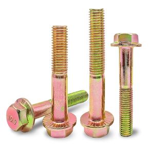 M8 × 60 مم 10 قطع براغي سداسية ذات حواف شديدة التحمل، براغي رأس سداسية شفة، سبائك فولاذية درجة 10.9، مطلية بالزنك الأصفر، نصف خيط متري in Kuwait