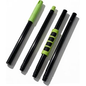 4-Section Mop & Broom Handle, 57 Inch/145cm Heavy Duty Pole with EVA Foam Soft Grip, Standard American Threading, Universal Replacement Handle for Most Mop and Broom Heads (Black+Red) in Kuwait