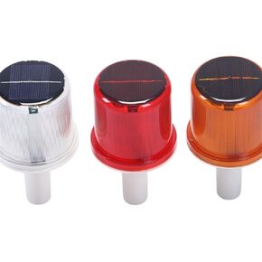 Solar Powered Waterproof LED Warning Strobe Light Signal Ship Flashing Tower Crane Traffic Construction Night Ship Strobe Light(Yellow) in Kuwait