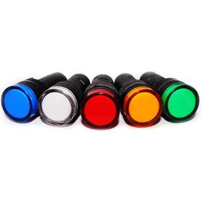 16 مللي متر لوحة جبل إشارة الطاقة مؤشر Led ضوء أزرق أخضر أحمر أبيض أصفر مصباح دليلي التيار المتناوب/تيار مستمر 12 فولت/24 فولت/220 فولت مصباح تحذير الإشارة (220 فولت أخضر) in Kuwait