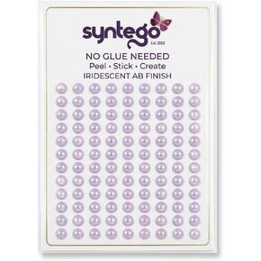 Syntego 200 AB Lilac Purple Round Pearls 6mm Flat Backed Round Self Adhesive Beads in Kuwait