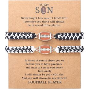 Baseball Basketball Football Soccer Cross Beaded Bracelet Adjustable Braided Sports Bracelet Perfect Valentine's Day Birthday Gift for Him Son Grandson Teen Boys Players in Kuwait