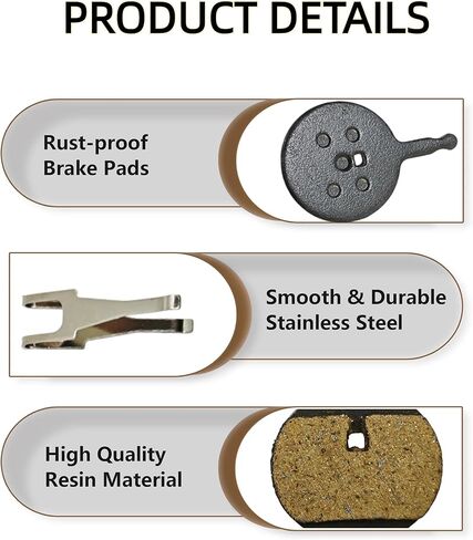 2PCS Resin E-Bike Brake Pads for Jetson Bolt Pro/DYU D1F D2F D3F Electric Bike, Whisper-Quiet & Low-Dust, Front Rear Dics Brake Pads, Ebike Replacement Parts Accessories in Kuwait