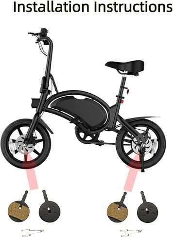 2PCS Resin E-Bike Brake Pads for Jetson Bolt Pro/DYU D1F D2F D3F Electric Bike, Whisper-Quiet & Low-Dust, Front Rear Dics Brake Pads, Ebike Replacement Parts Accessories in Kuwait