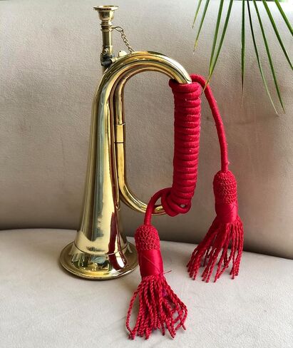 Brass Bugle Horn US Military Cavalry Horn Scout,Sea Cadet Bugle +Mouthpiece Historical Reenactment Instrument in Saudi Arabia