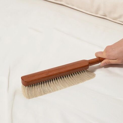 قطعة واحدة من فرشاة يد كبيرة من شعر الحصان بشعيرات ناعمة، فرش تنظيف للاستخدام المنزلي، فرشاة مكنسة للغبار، فرش مقعد من شعر الحصان بطول 13.3 بوصة مع مقبض من خشب الزان in Kuwait