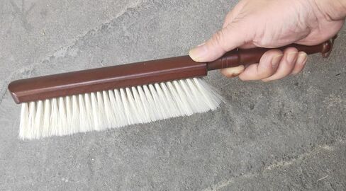 قطعة واحدة من فرشاة يد كبيرة من شعر الحصان بشعيرات ناعمة، فرش تنظيف للاستخدام المنزلي، فرشاة مكنسة للغبار، فرش مقعد من شعر الحصان بطول 13.3 بوصة مع مقبض من خشب الزان in Kuwait